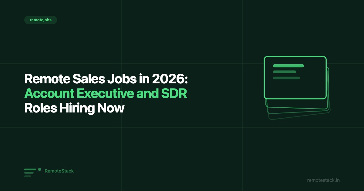 Remote Sales Jobs in 2026: Account Executive and SDR Roles Hiring Now